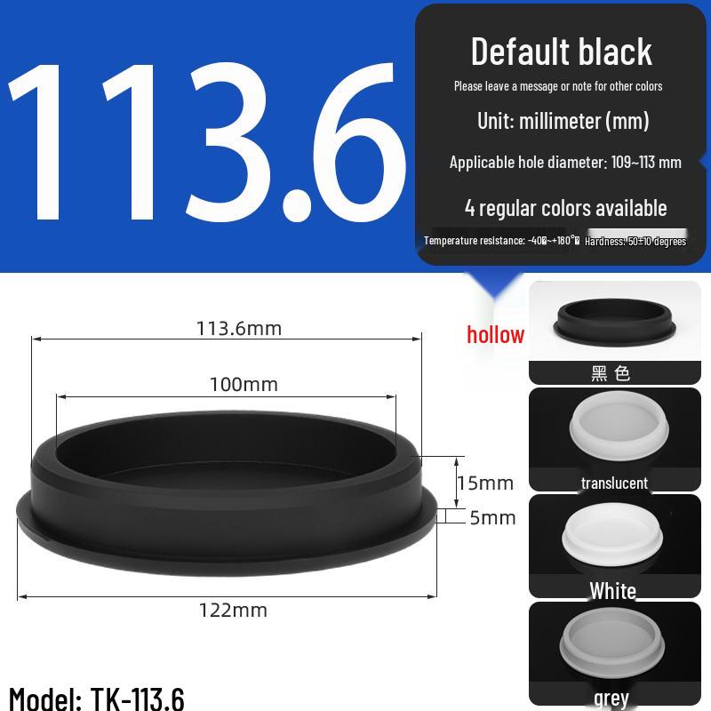 Black High-Temperature Resistant T-Shaped Silicone Stopper - Round Hole Rubber Gasket & Shock-Absorbing Blind Plug