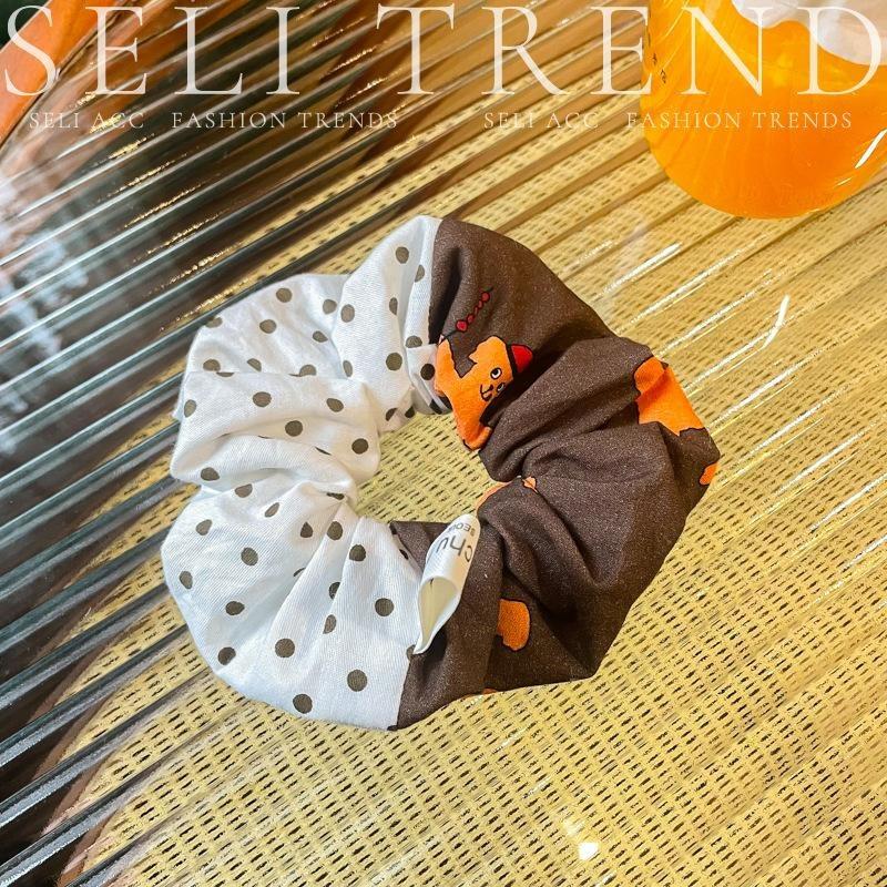 Scrunchie Multi Styles Floral Plaid Soft Fabric Minimalist Versatile Women Hair Tie Hair Accessories