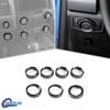 Headlight/4WD/Air Conditioner Switch Knob Trim Cover Ring For F150 XLT Black