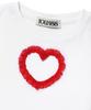 YOUHEE Heart Cutout Lace T-Shirts White