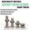 700 PCS Stainless Steel Hexagon Nut and Bolt Combo Set - Round Cup M3, M4, M5, M6 Hex Head - Round Head Bolt - Includes Flat Was
