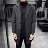 Herbst und Winter Neuer Herren Woll Trenchcoat Slim Einreihiger Wollmantel Mittellanger Mantel