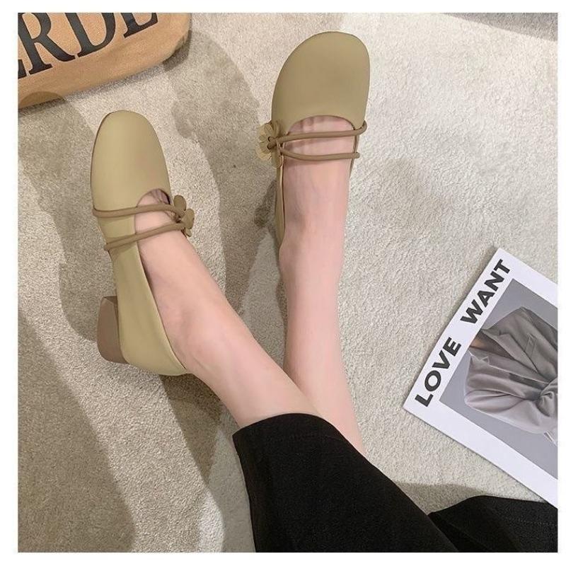 

Doudou shoes late spring festival evening skirt shoes autumn grandma shoes gentle pedal with new flat single shoes women 40 хакі
