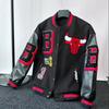 2025 mezza mucca mezza B nuovo toro giacca da baseball americana ricamo trendy giacca high street da teppista uomo primavera autunno