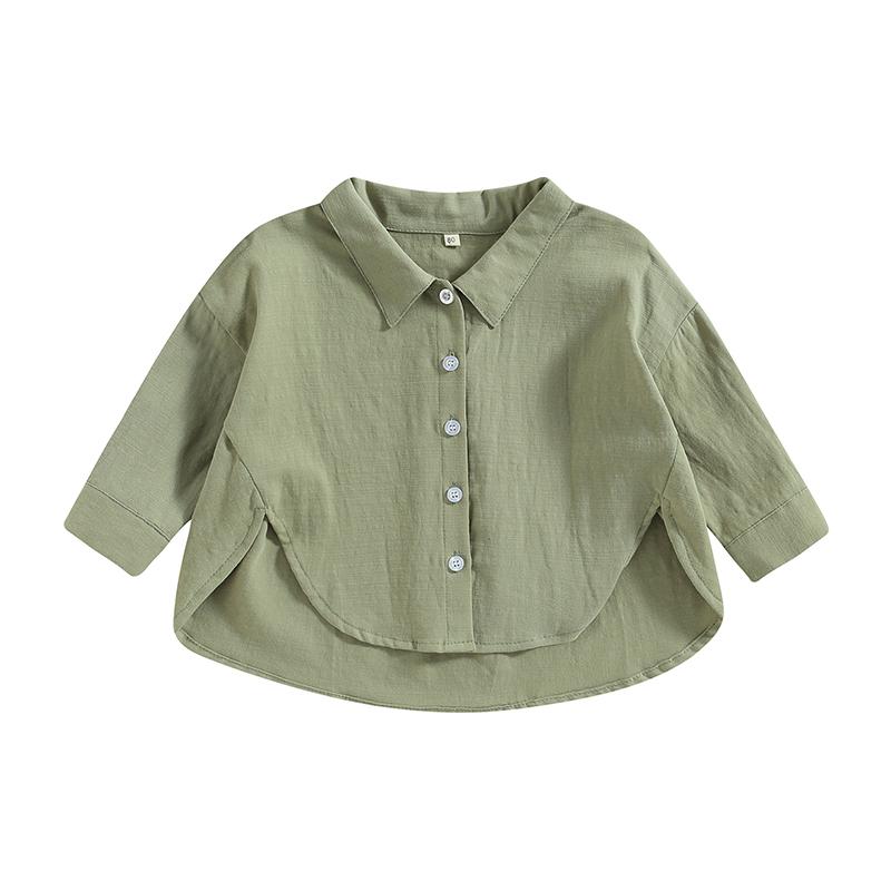 Baumwolle Casual Kinder Kinder Shirts Kleinkind Baby Mädchen Jungen Sommer Tops Kurzarm Revers Kragen Einfarbig Button Down Shirts