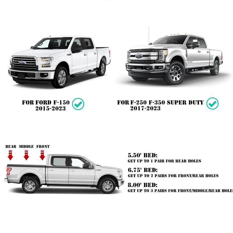 Truck Tie Down Anchor For Ford F-150 2015-2023 F250 F350 Super Duty 17-23 Trunk Retractable Bed Side Wall Hook Ring Anchor Clip