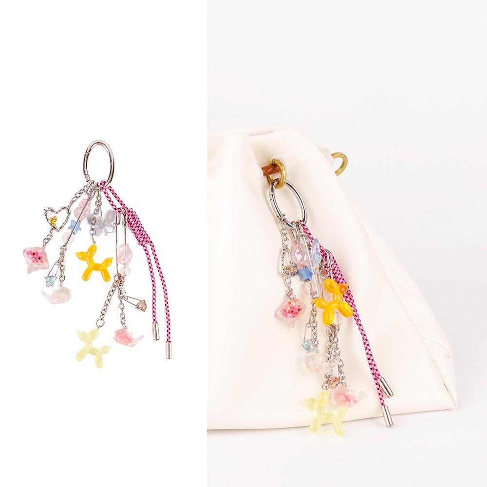 Ins wind ocean series bag pendant colored starfish whale shell woven rope pendant exquisite cute keychain