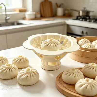 Antihaft-Baozi-Herstellerform Kunststoff DIY Gebäckpresse Blumenknödelform Frühstücksbrötchenherstellung