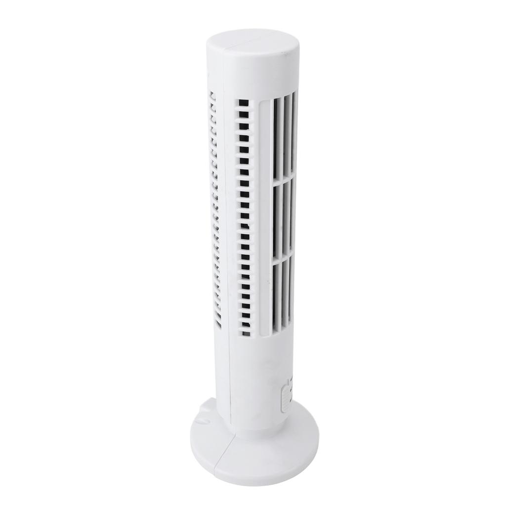 Mini Tower Fan Bladeless Desk Fan Quiet Cooling 2 Gears USB Desktop Table Tower Fan for Office Bedroom White
