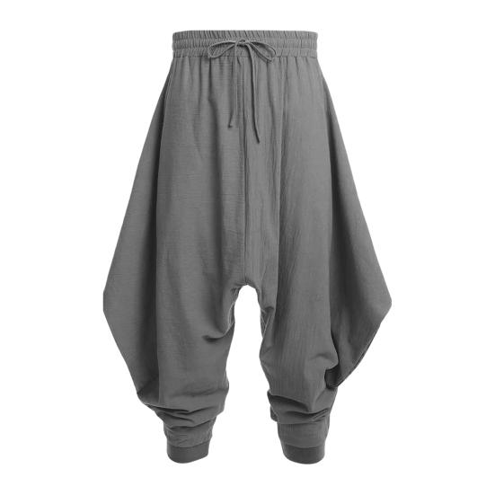 Чоловічі штани-шаровари Повсякденні з куліскою Широкі Бавовняні Вільного крою з низькою посадкою для хіпі Вуличний стиль Пляжні