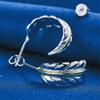 925 Sterling Silver Exquisite Feather Stud Earrings for Women Fashion Wedding Party Charm Gift Jewelry