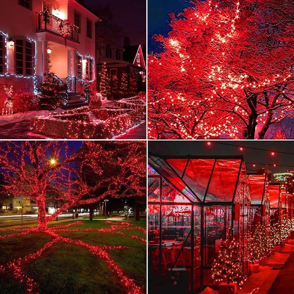 Solar string lights, 2-piece set, total length 200CM, 200 LED solar lights, waterproof, suitable for outdoor use, 8 lighting modes
