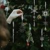 14 Stück Weihnachtsbaumschmuck Acryl Schneeflocke Eiszapfen Tropfen Anhänger 2025 Weihnachtsdekoration für Zuhause Neujahrsgeschenke