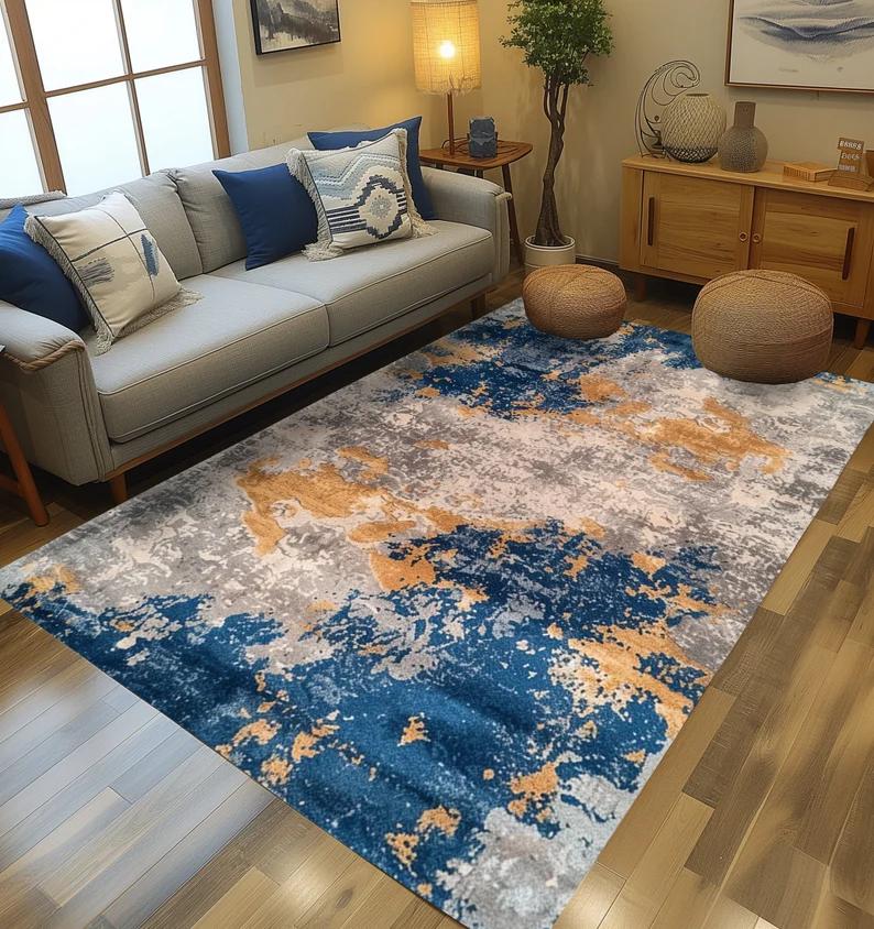 

Washable Purple Rug Floral Rug Summer Theme Rug Bedroom Rug Bohemian Rug Dining Room Rug Rug with Teal Eco Floor Rugs 40x60cm