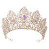 DIEZI Korean Bridal AB Crystal Rhinestone Big Tiara Crown For Women Girls Wedding Party Crown Hair Dress Jewelry Accessories