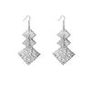 European and American Multi-Layer Hollow Metal Geometric Tassel Earrings