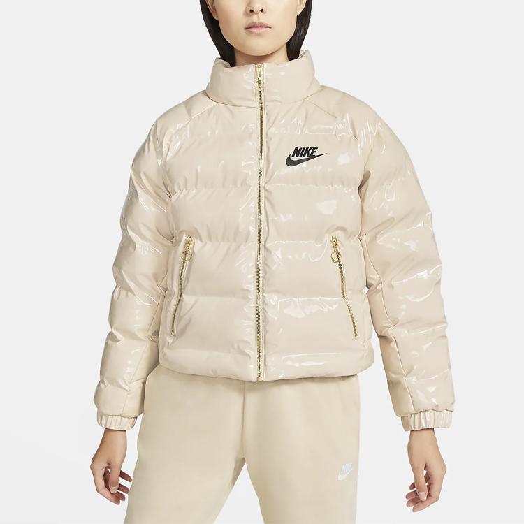 Nike Sportswear Icon Clash Synthetic-Fill High Neck Cotton Jacket Winter Women Jacket Off-White CU6713-140