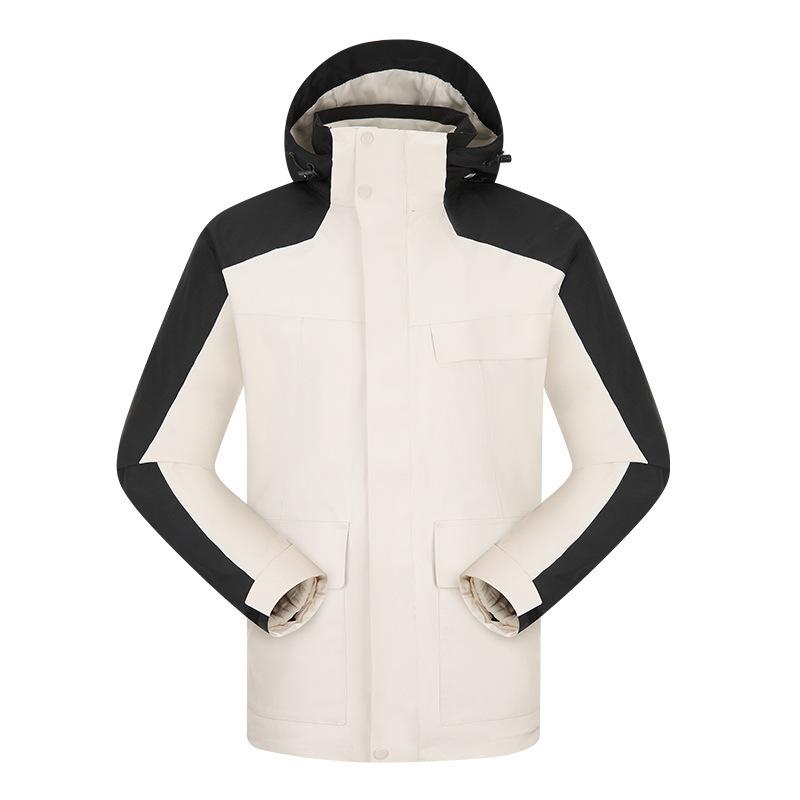 Ny utomhusjacka Tre-i-ett avtagbar varm bergsklättringsklädsel för camping och vandring, samma stil för män och kvinnor
