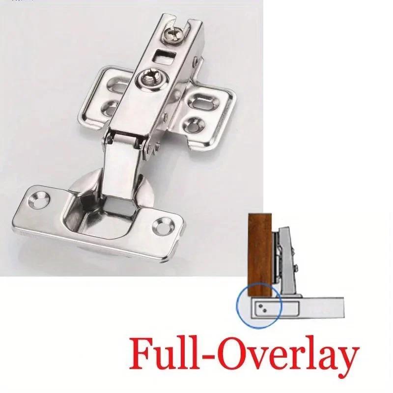 10Pcs Cabinet Hinges with Screws Steel Hinges For Furniture Full Overlay Mute Cabinet Door Cupboard Hinges Furniture Fitting