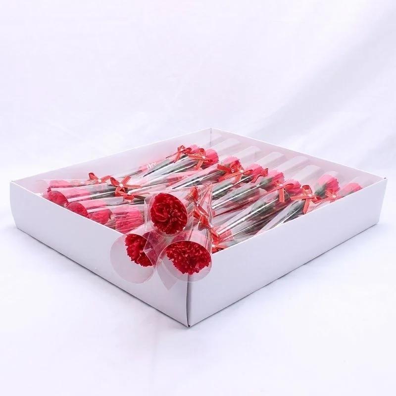 8pcs/lot Bath Artificial Carnation Soap Flower Party Mother's Day Gift Decoration Valentine's Day Gift