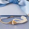 HEFANG Cotton Candy Pearl Necklace - Elegant Collarbone Chain