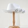 Classic Shiny Western Cowboy Hat Wide Brim Star Glitter Cowgirl Hat Cap Ethnic Style Summer Hat Costume Accessories