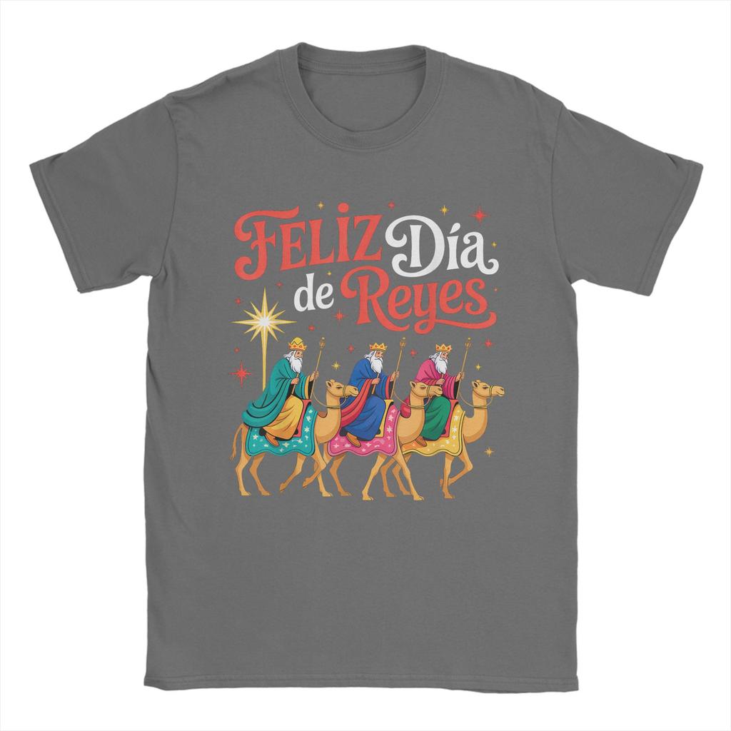 Men's Happy Three Kings Day Epiphany Day 2026 T Shirt Feliz Dia De Reyes Clothing Vintage Short Sleeve Crewneck Tees T-Shirt