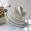 Women's Hats New Fashion Style Bucket Hat Multicolor Foldable Sun Crochet Hat For Beach, Travel And Vacation Handmade Straw Hat
