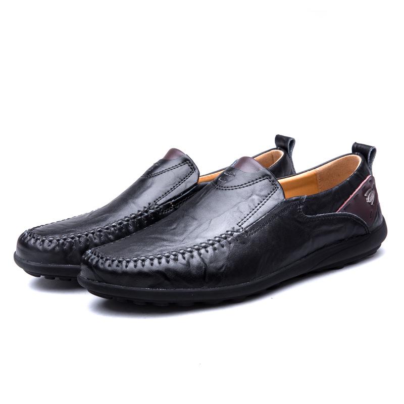 Men's Soft Sole Leather Slip-On British Style Driving Shoes, Big Size, Trendy & Versatile.