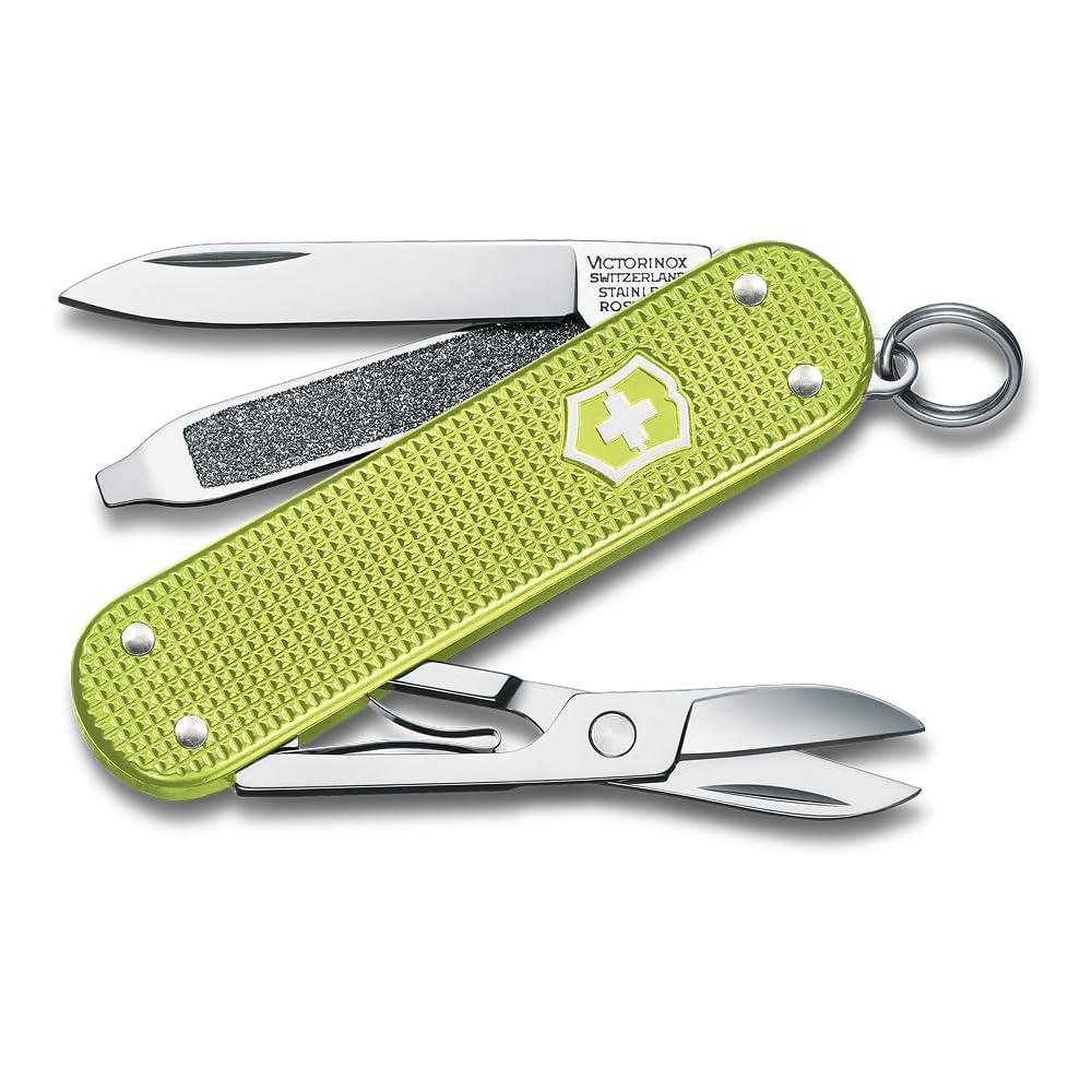 

Victorinox Classic Alox Lime Twist Swiss Army Knife Multi-Tool with Scissors, Screwdriver, Nail File, 5 Functions