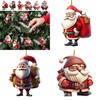 Christmas Themed Santa Claus Pattern Acrylic Pendant For Auto Interior Decor