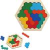 Educational Toys, Educational Puzzles, Wooden Puzzles, Hexagon Puzzles, 9 Pieces (for Ages 3 and Up), Large Pieces, Safety, Infants, Children, Early