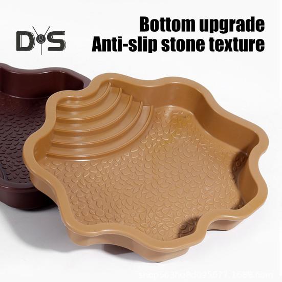 Reptile Bathing Pool Large Tortoise Feeding Dish Water Bowl with Ramp Aquarium Ornament for Lizard Gecko Snake Turtle Bearded Dragon