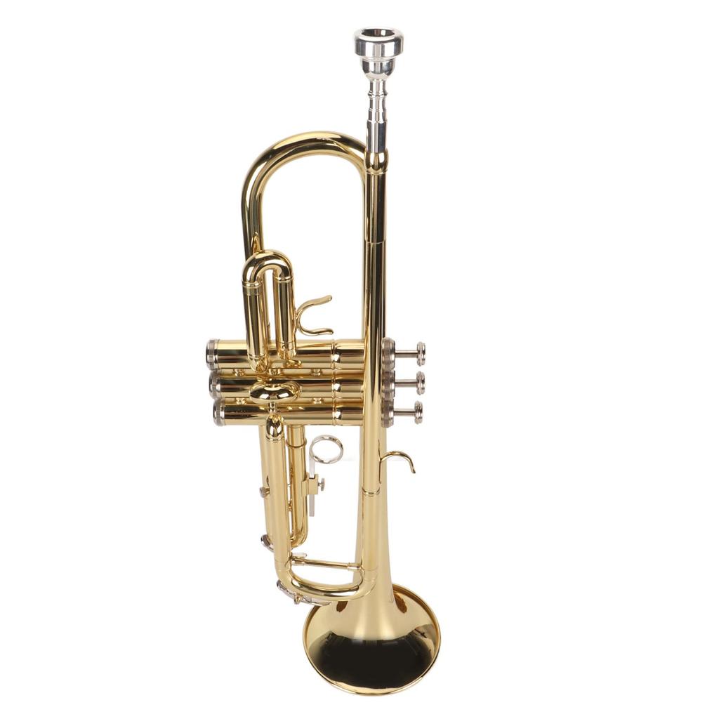 Bb Trumpet Set with Mouthpiece Nickel Plated Bass Trumpet Wind Instrument for Student Beginner