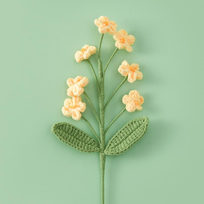 

Not- Forget -me Crochet Flower Branch Creative Hand-woven Flowers Wedding Home Decoration Knitting Flower Gift жёлтый