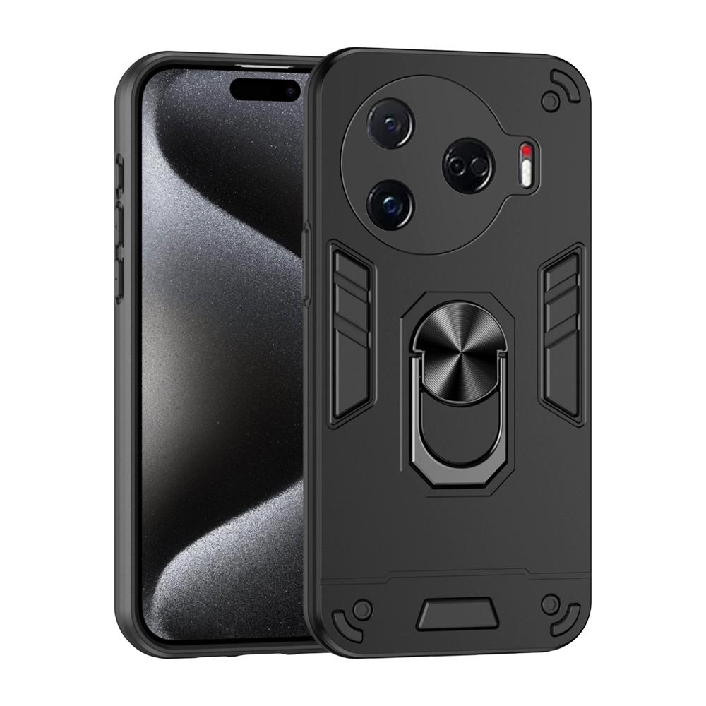 KEYSION Stoßfeste Armor-Hülle für TECNO Camon 30 4G 5G Silikon+PC Kameraschutz Ringständer Handyhülle für Camon 30 Pro 5G