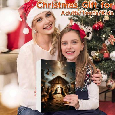 Krippen-Adventskalender 2025 24 Tage Weihnachts-Countdown-Kalender mit 24 Krippenfiguren Christliche religiöse Geschenke für Familie Freunde