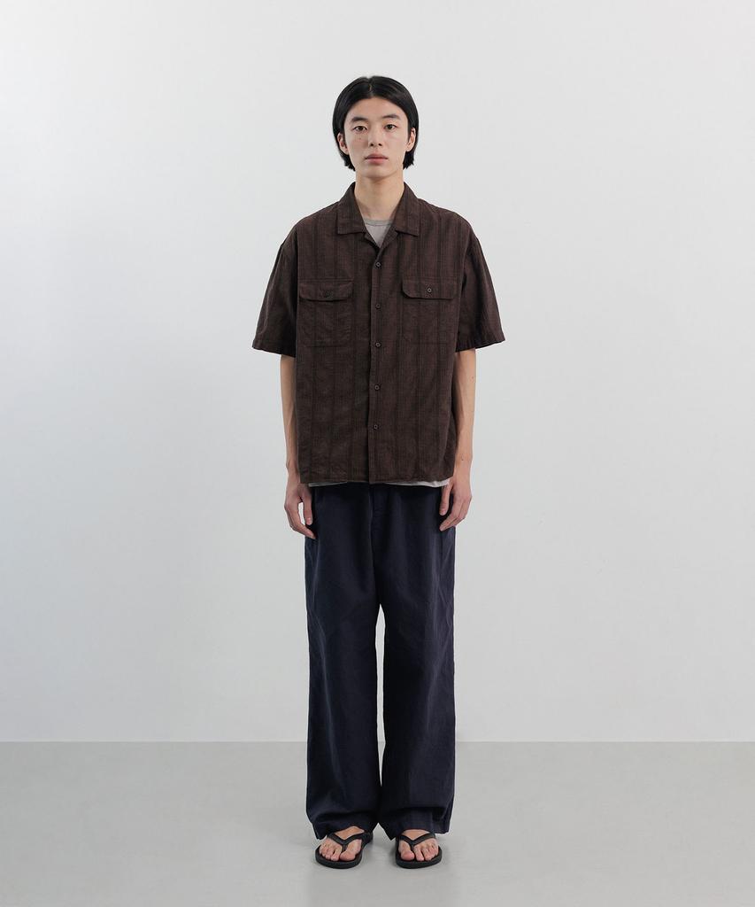 BLANKROOM Rustic Ramie Banding Pants_Navy
