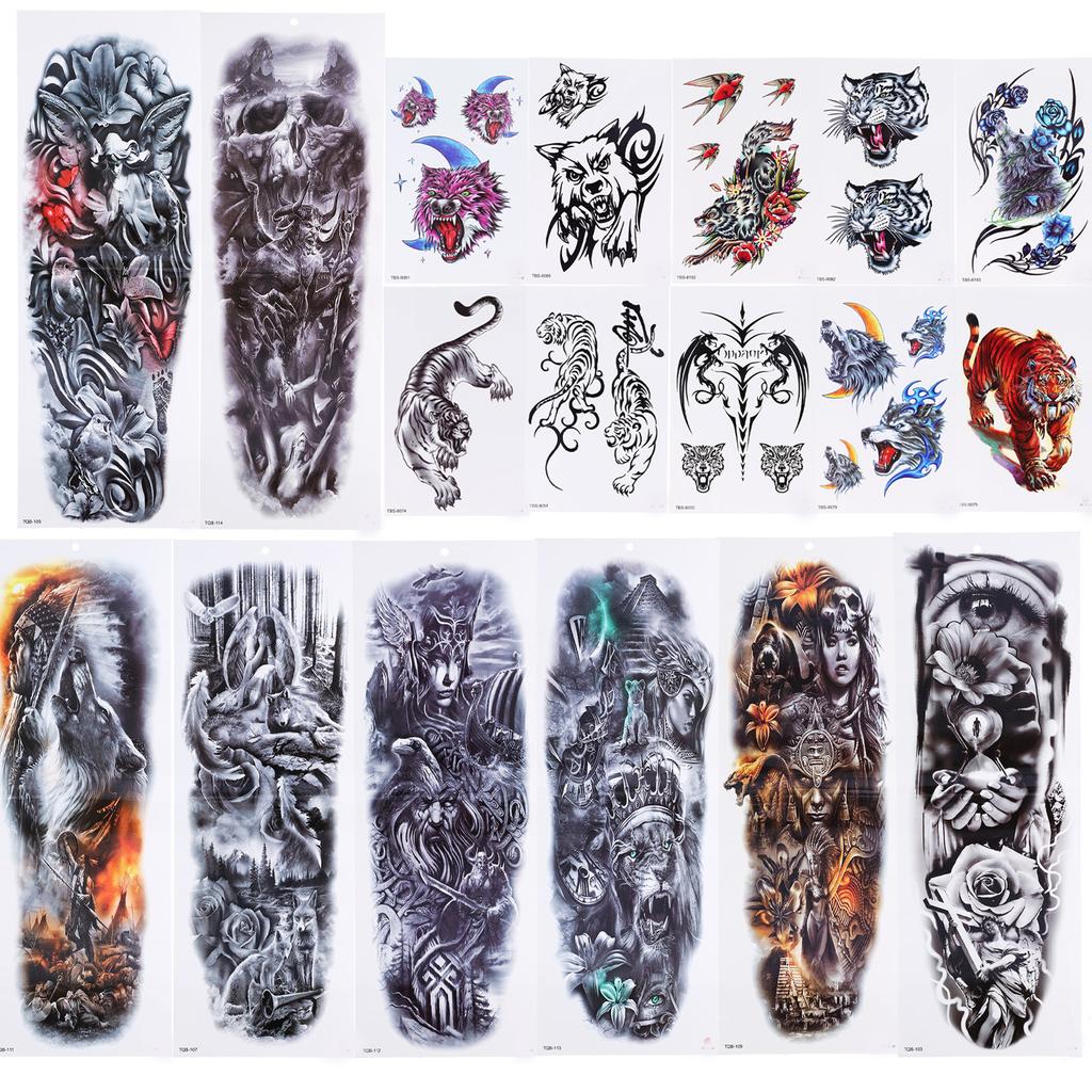 Arm Tattoo Sticker Men Women Waterproof Party Fashionable Exquisite Pattern Temporary Tattoo Sticker Set