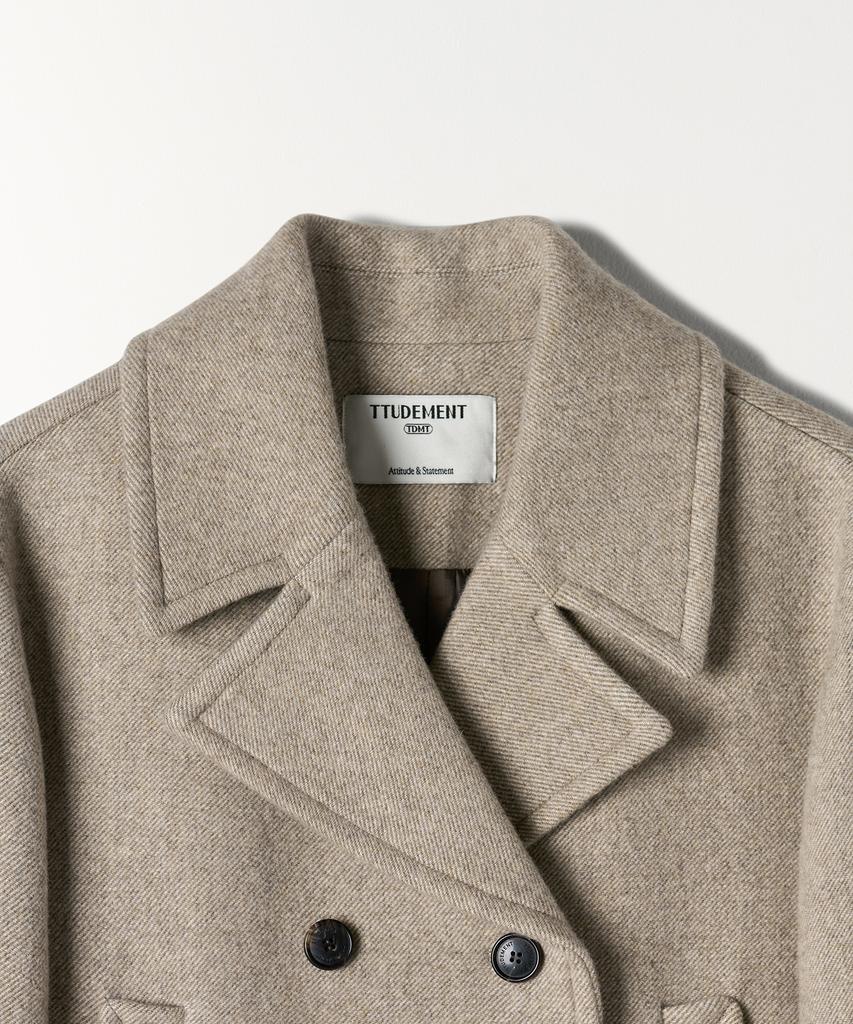 Ttudement Wool Blended Peacoat Mocha