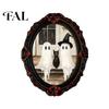 Gothic Refrigerator Magnets Halloween Dark Style Magnet, Retro Oval Photo Holiday Gifts Frame Decorative Magnetic Sticker for Metal