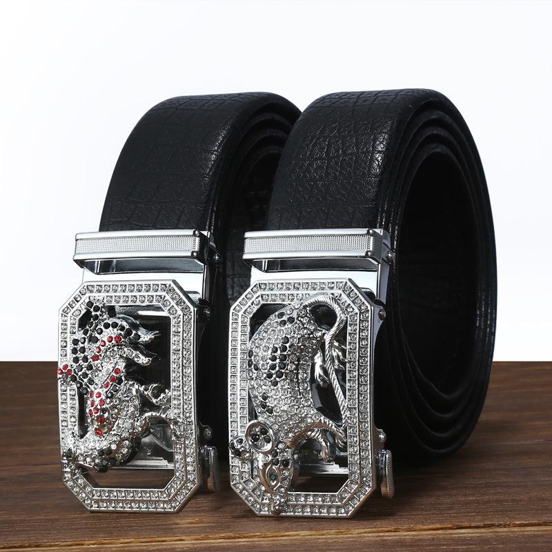 Zodiac Belt Men'S Business Cowhide Alloy Automatic Buckle High-End Belt Gift