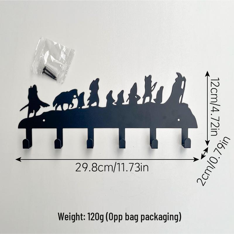 Настенный железный держатель для ключей и полка для хранения