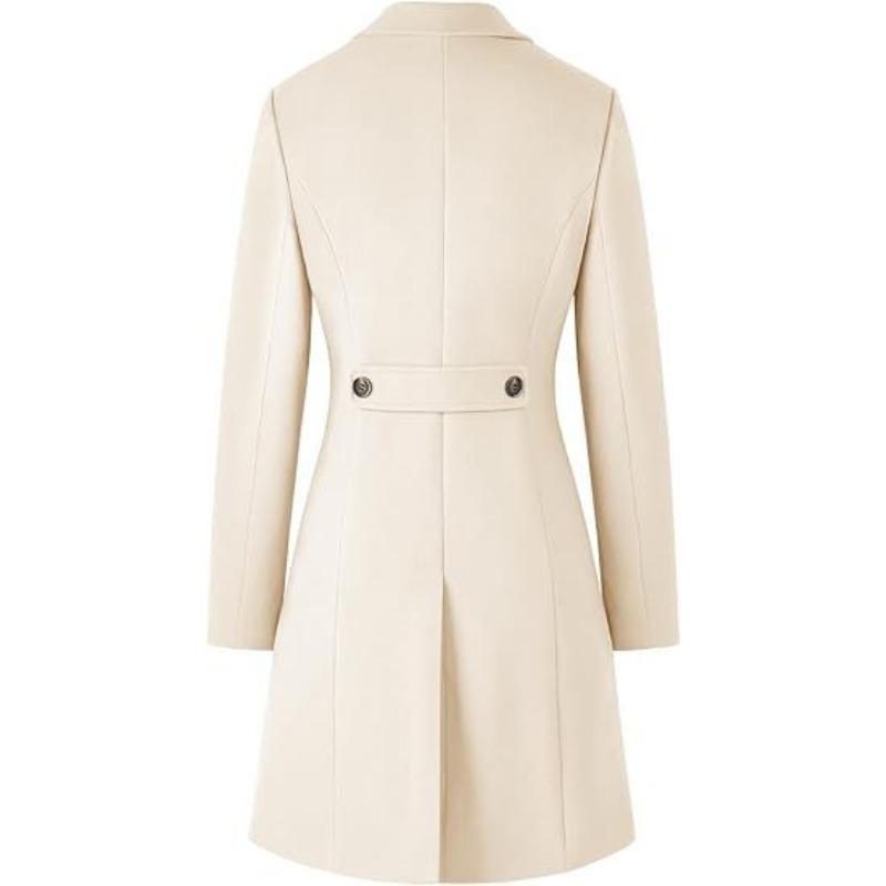 Women Slim Fit Solid Long Sleeve Mid Length Casual Outerwear Coat