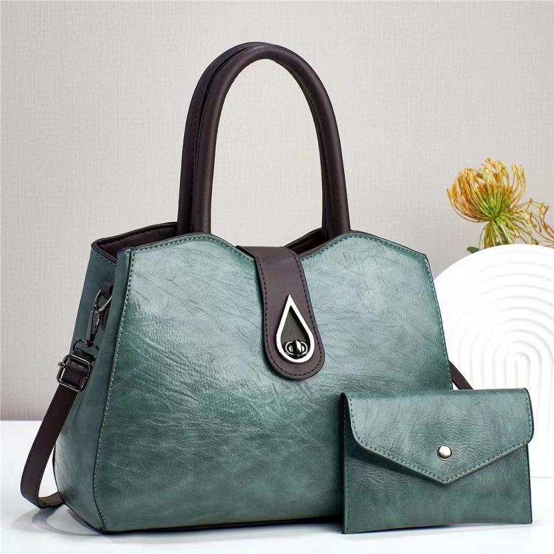 2pcs/set Luxury Brand Women Bag Top-Handle Bags Fashion Shoulder Messenger Bags PU Leather Handbag Ladies Travel Shopper Totes