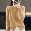 Crew Neck Cardigan Women's Spring and Autumn Fashion Versatile Skin-friendly Top Jacket