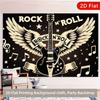 2D Plane, 1-piece Rock Music-themed Background Fabric, Suitable for Birthday Parties, Music Festivals and Retro-themed Events
