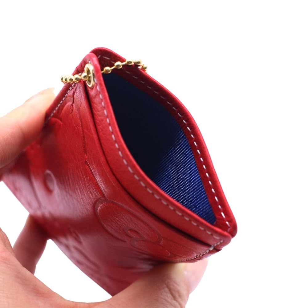 Nadaya Sanrio Characters Hello Kitty Pass Case, Genuine Leather, Red, 7.2cm W x 10.4cm H, 87120