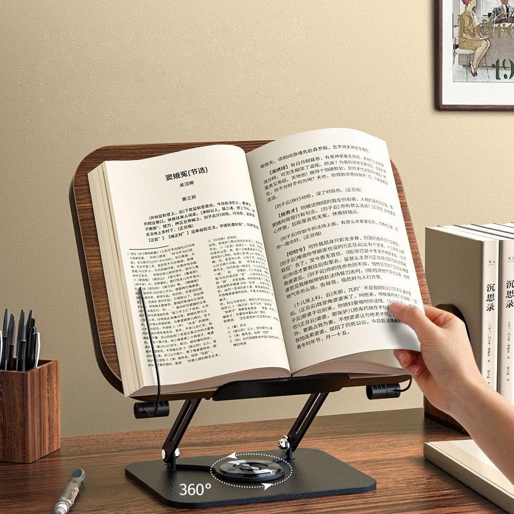 360° Rotating Base Reading Rack Foldable Laptop Holder Multi-Function Book Stand  for Readers