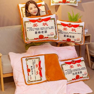 Certificate Air Conditioning Quilt Sleeping Pillow Dual Purpose Mother's Day Teachers' Day Boys and Girls Friends Children Gifts Office Waist Rest